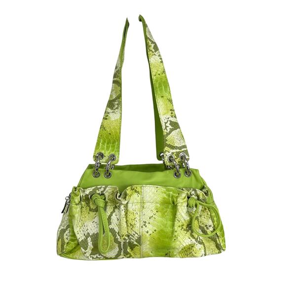 gilda tonelli Handbags - Gilda Tonelli Womens Shoulder Leather Bag Green Snake Y2K Wacky Artsy Unique